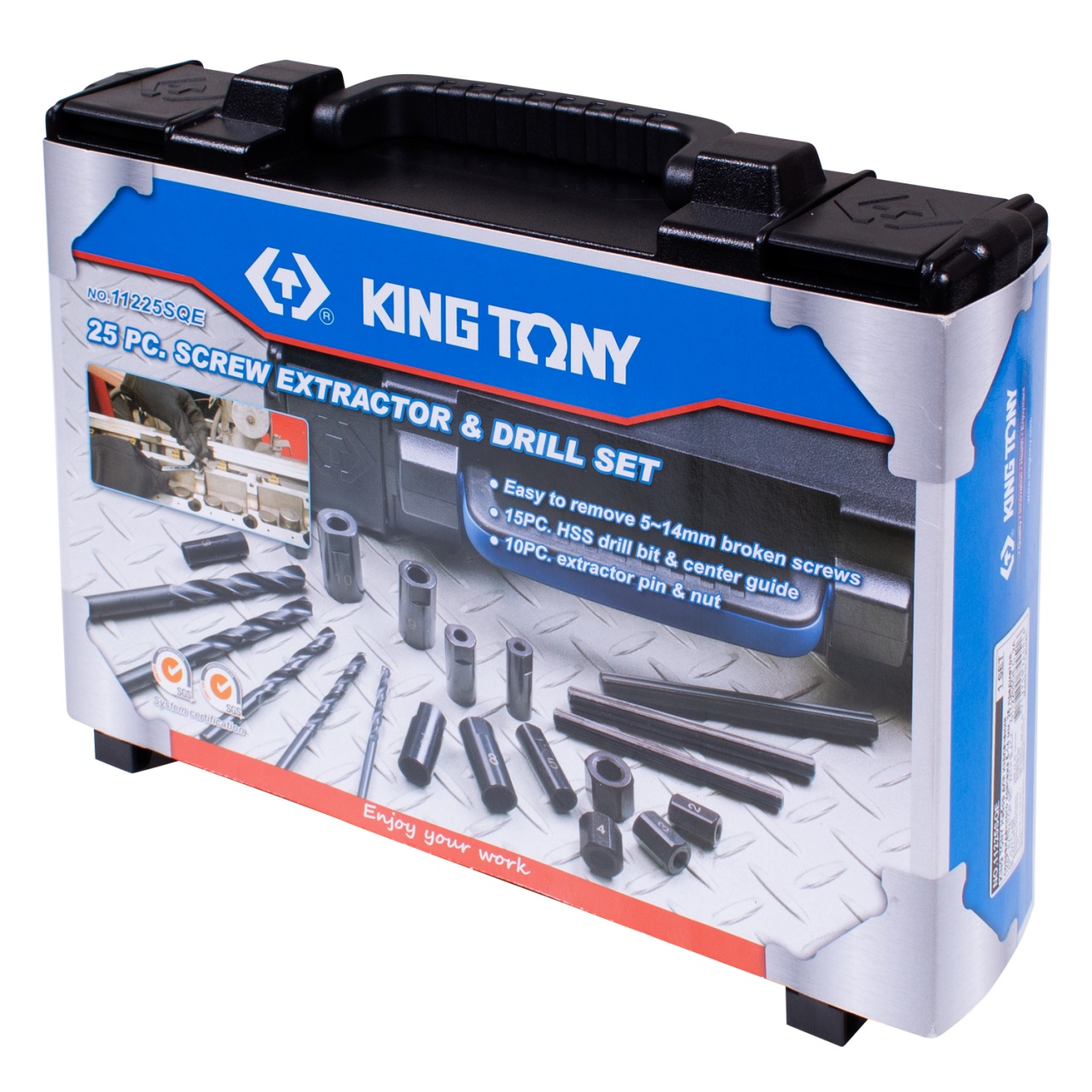 Набор для извлечения поврежденного крепежа 5-14 мм, 25 предметов KING TONY 11225SQE купить по цене 8 410 ₽ в интернет магазине ТЕХСАД