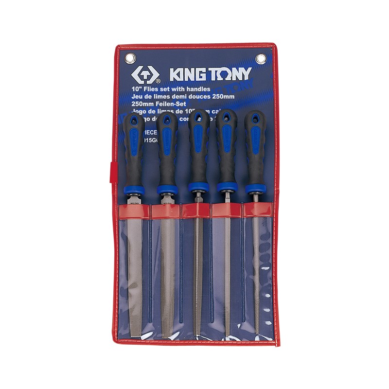 Набор напильников 250 мм, двухкомпонентные рукоятки, 5 предметов KING TONY 1015GQ купить по цене 4 360 ₽ в интернет магазине ТЕХСАД