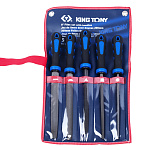 Набор напильников 200 мм, двухкомпонентные рукоятки, 5 предметов KING TONY 1005GQ купить по цене 3 710 ₽ в интернет магазине ТЕХСАД