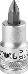 KRAFTOOL 1/2'', 55 мм, S2 сталь, PH1, сатинированная, торцовая бита-головка INDUSTRIE QUALITAT 27901-1_z01 купить по цене 163 ₽ в интернет магазине ТЕХСАД