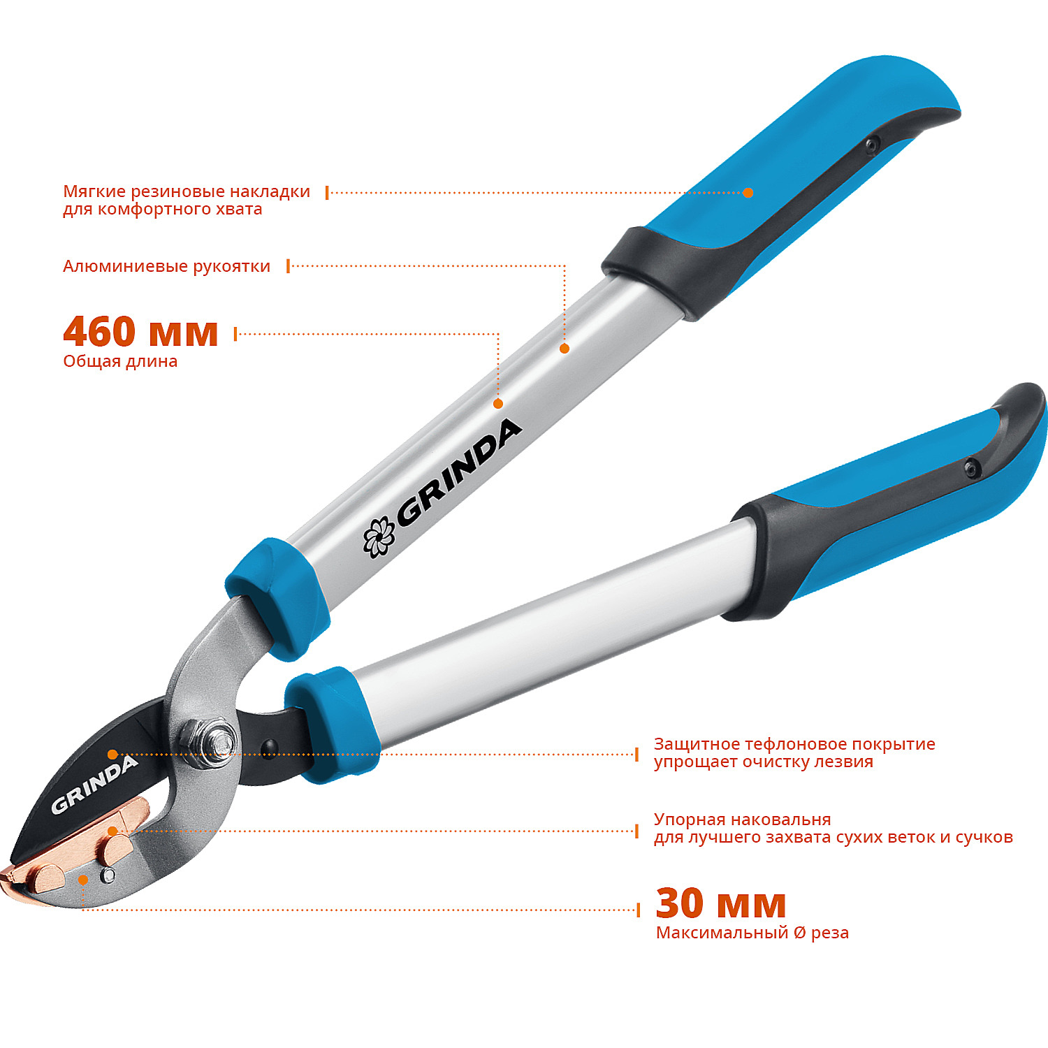 GRINDA 460 мм, алюминиевые ручки, сучкорез PL-460A 424516 купить по цене 1 660 ₽ в интернет магазине ТЕХСАД
