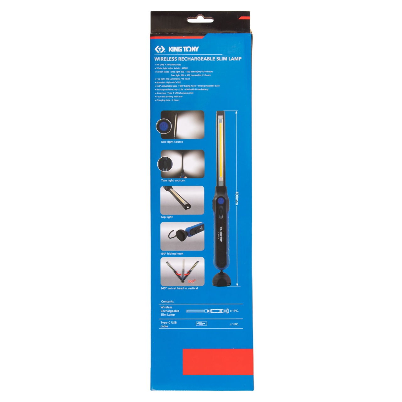 Фонарь светодиодный, шарнирный, 1+1 элементов, Wireless магнитная, Li-Ion, 3,7 В KING TONY 9TA267W купить по цене 7&nbsp;400 ₽ в интернет магазине ТЕХСАД