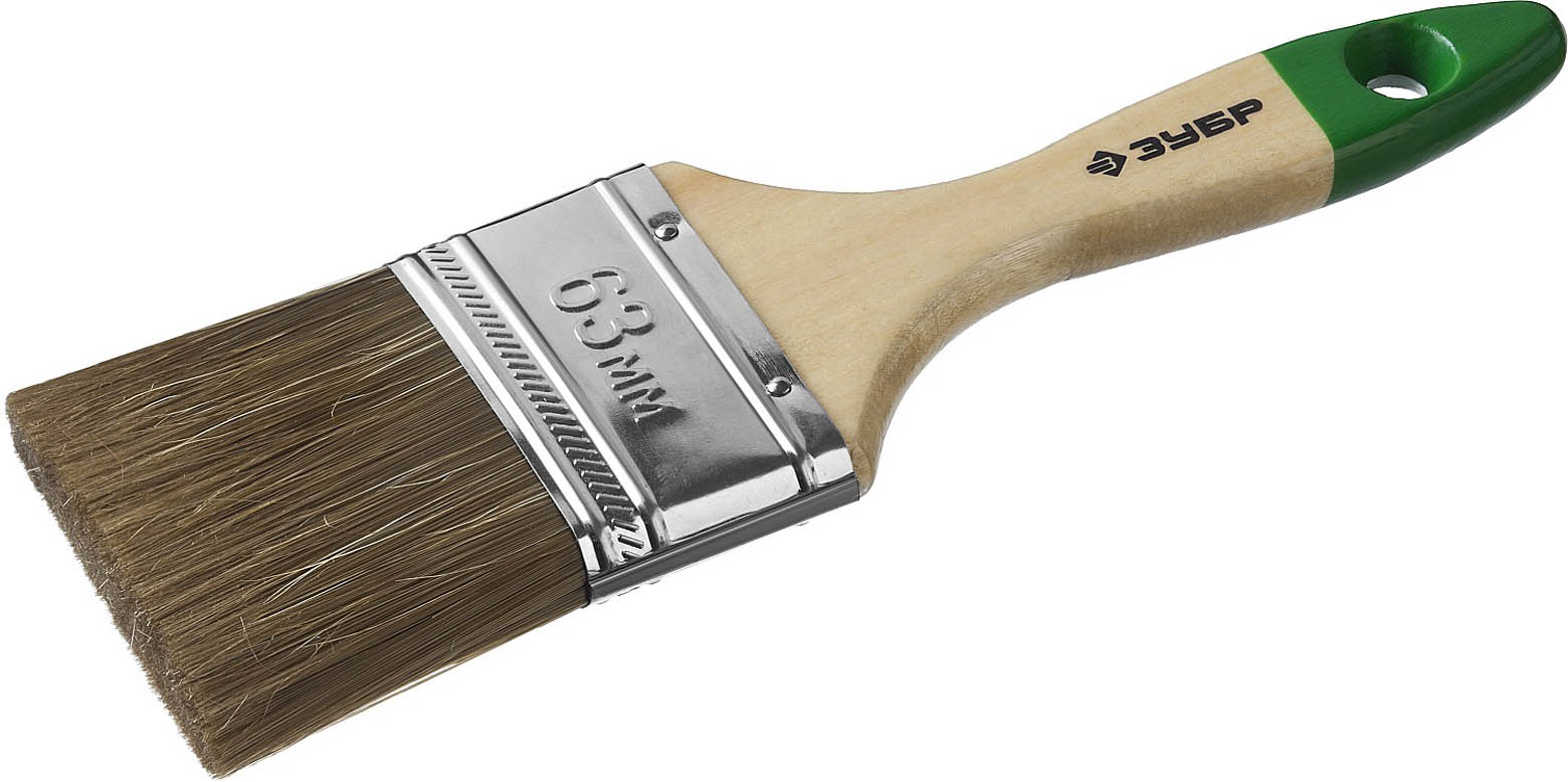 ЗУБР 63 мм, 2 1/2'', щетина смешанная, кисть малярная плоская 4-01009-063 Мастер купить по цене 108 ₽ в интернет магазине ТЕХСАД