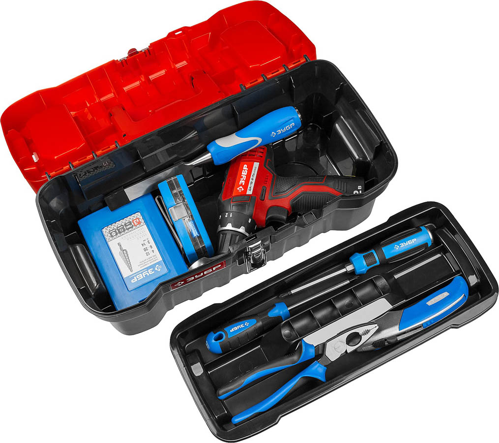 ЗУБР 410 x 210 x 175 мм, (16''), пластиковый, ящик для инструментов МАСТЕР-16 38180-16_z02 купить по цене 896 ₽ в интернет магазине ТЕХСАД