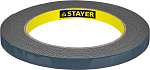STAYER 9 мм х 5 м, черная, на вспененной основе, двусторонняя клейкая лента (скотч) 12233-09-05 купить по цене 154 ₽ в интернет магазине ТЕХСАД