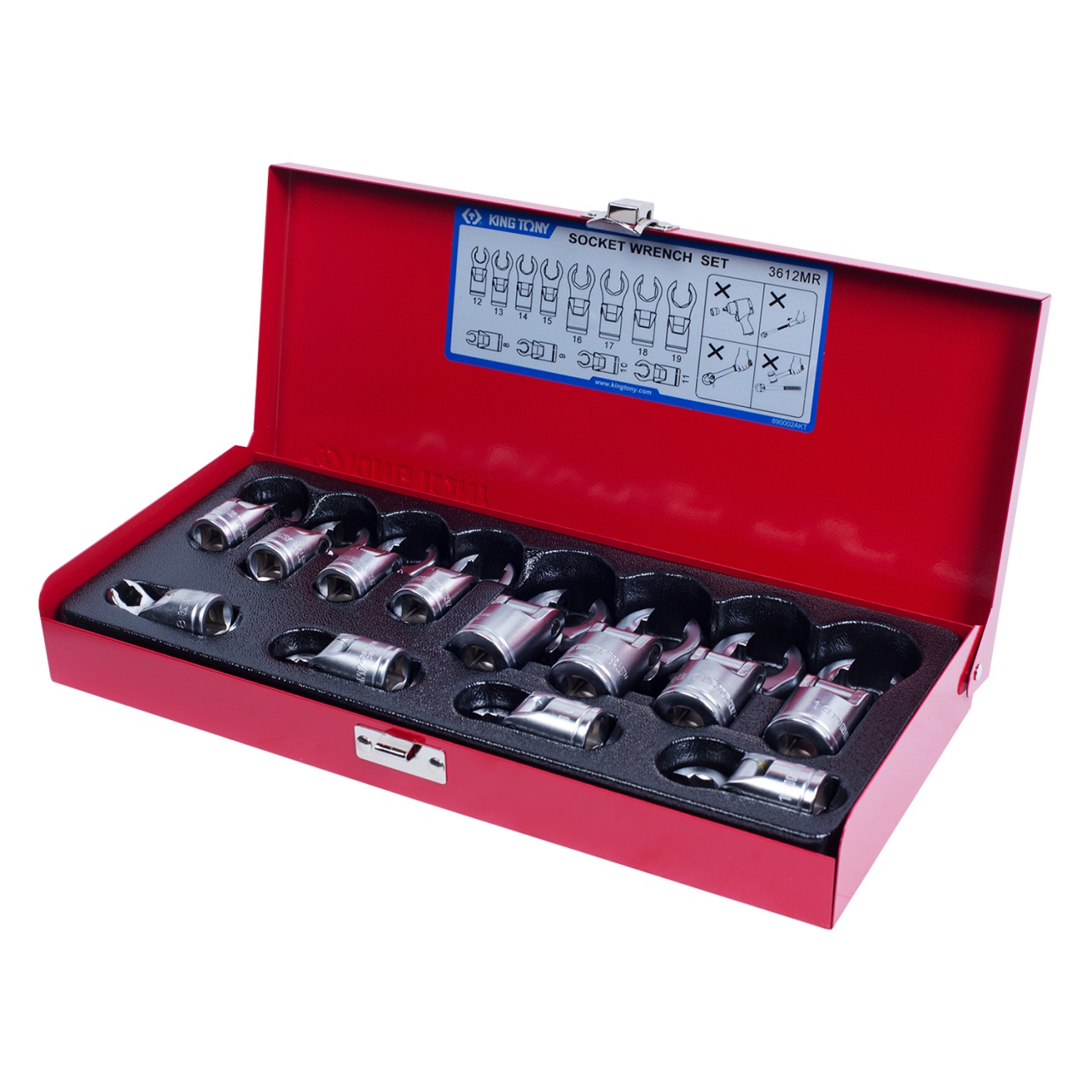 Набор разрезных ключей, 8-19 мм, 12 предметов KING TONY 3612MR купить по цене 10 050 ₽ в интернет магазине ТЕХСАД