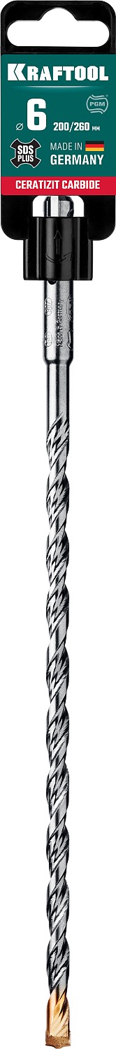 KRAFTOOL 6 х 260 мм, бур SDS-plus 29320-260-06_z02 купить по цене 640 ₽ в интернет магазине ТЕХСАД