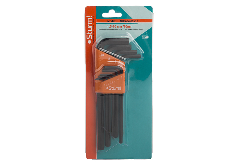 Ключ шестигранный Sturm! 1045-04-10x10 купить по цене 680 ₽ в интернет магазине ТЕХСАД