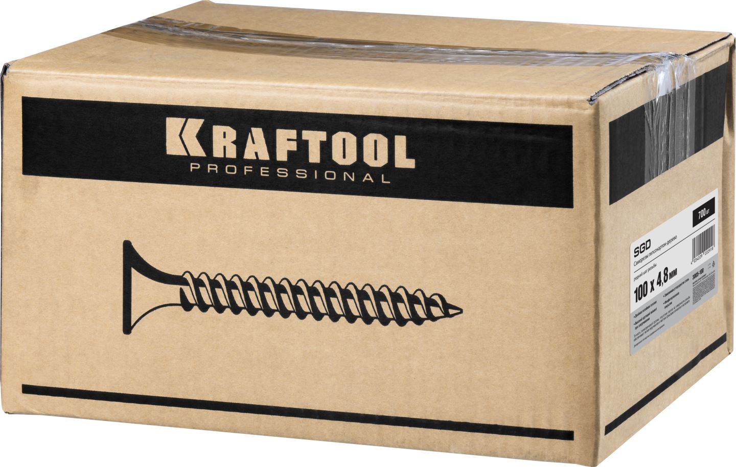KRAFTOOL 100 х 4.8 мм, 700 шт., СГД саморезы гипсокартон-дерево 3005-100 купить по цене 4 100 ₽ в интернет магазине ТЕХСАД