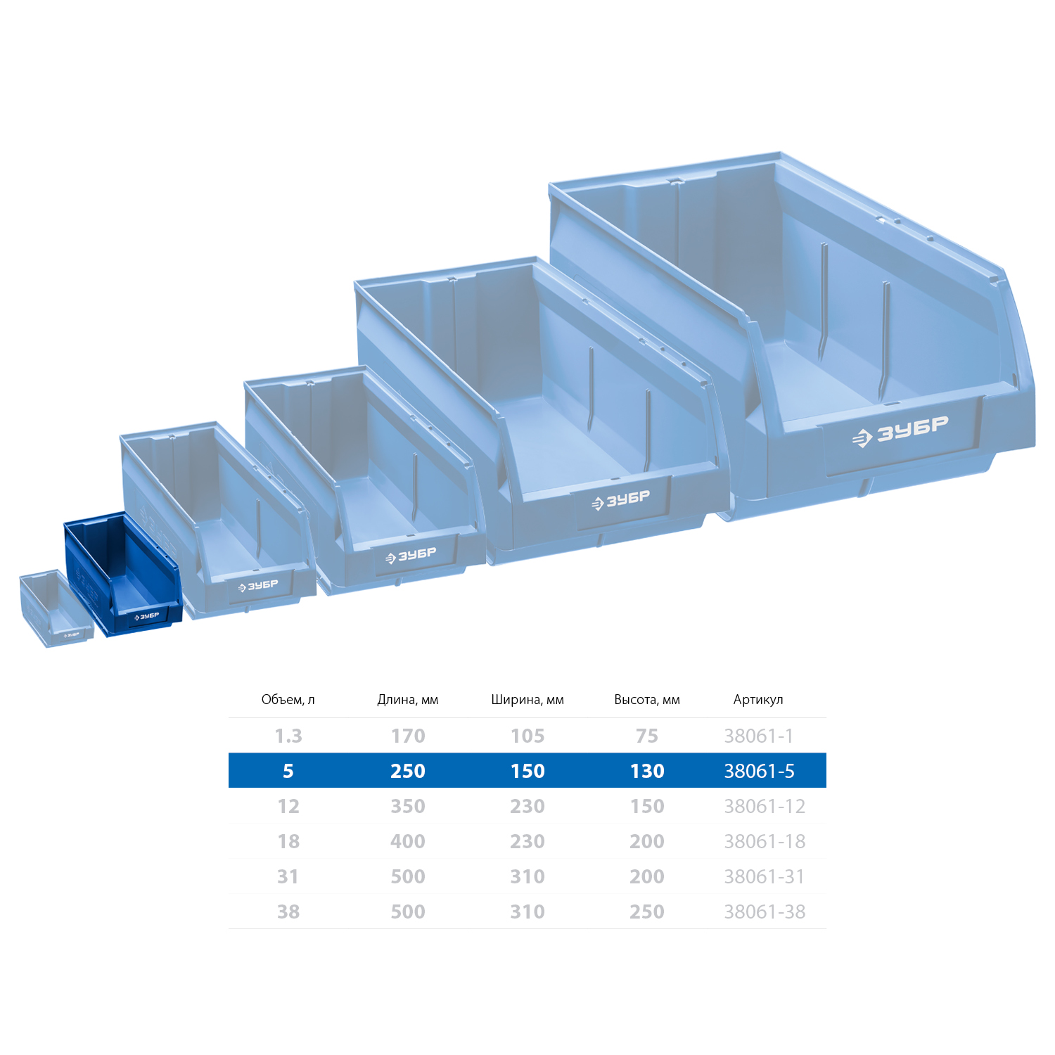ЗУБР 250 х 150 х 130 мм, лоток складской ЛСК-5 38061-5 Профессионал купить по цене 248 ₽ в интернет магазине ТЕХСАД