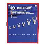 Набор разрезных ключей, 8-22 мм, чехол из теторона, 6 предметов KING TONY 1306MRN купить по цене 5 230 ₽ в интернет магазине ТЕХСАД