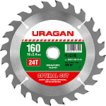 URAGAN Ø 160 x 16 мм, 24T, диск пильный по дереву 36801-160-16-24 купить по цене 161 ₽ в интернет магазине ТЕХСАД