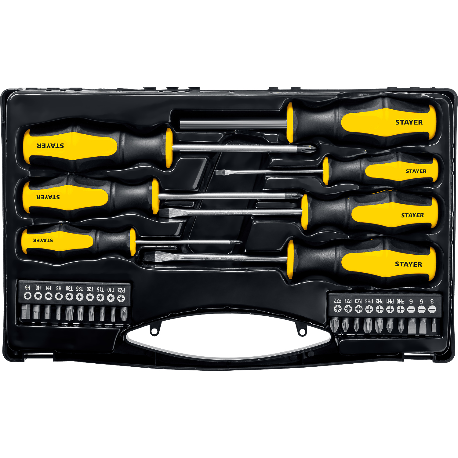 STAYER 27 предм., отвертки с магнитным наконечником Hercules 25827 Master купить по цене 1&nbsp;350 ₽ в интернет магазине ТЕХСАД