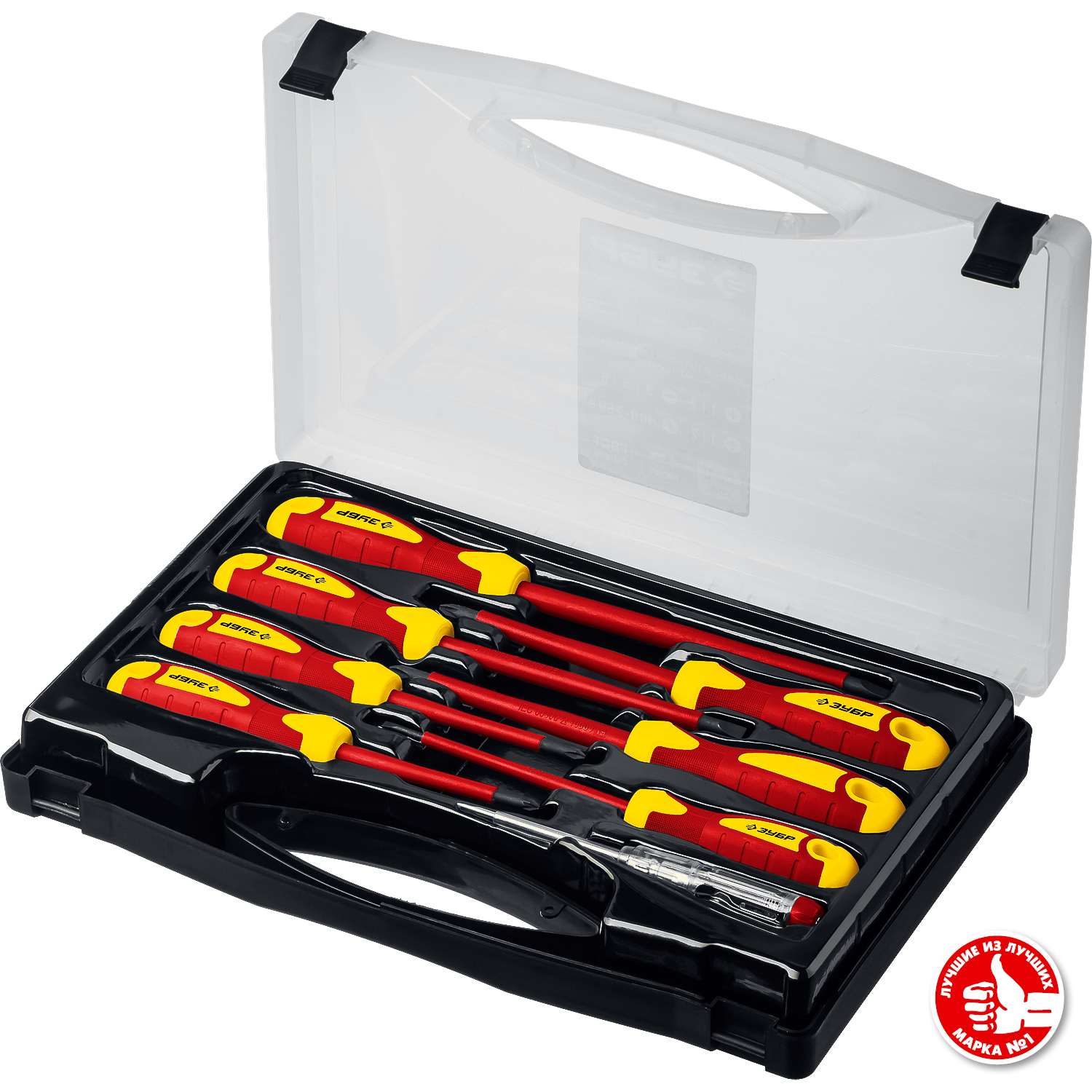 ЗУБР 8 шт., набор отверток+тестер 25268 Профессионал купить по цене 2 110 ₽ в интернет магазине ТЕХСАД