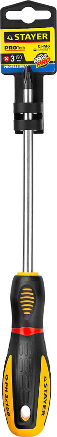 STAYER PH3x150 мм, отвертка ProTech 25132-3-15_z02 купить по цене 112 ₽ в интернет магазине ТЕХСАД
