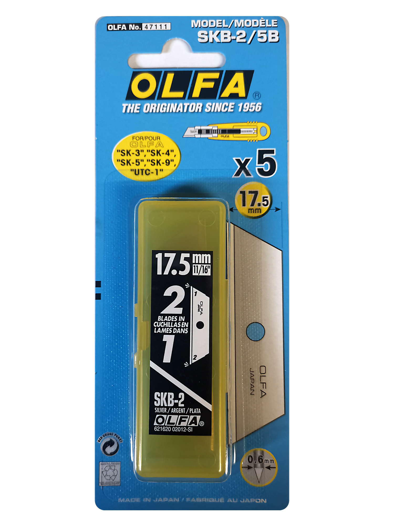 OLFA 5 шт., 17.5х72х0.6 мм, лезвие трапециевидное для ножа OL-SKB-2/5B купить по цене 470 ₽ в интернет магазине ТЕХСАД