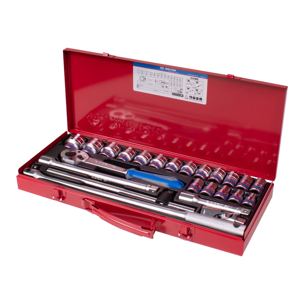 Набор торцевых головок с принадлежностями 1/2'', шестигранные, 10-32 мм, 24 предмета KING TONY 4324MR Набор торцевых головок с принадлежностями 1/2'', шестигранные, 10-32 мм, 24 предмета KING TONY 4324MR купить по цене 14 150 ₽ в интернет магазине ТЕХСАД