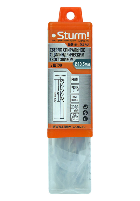 Сверло по металлу Sturm! 1055-04-10S5-SS5 купить по цене 710 ₽ в интернет магазине ТЕХСАД