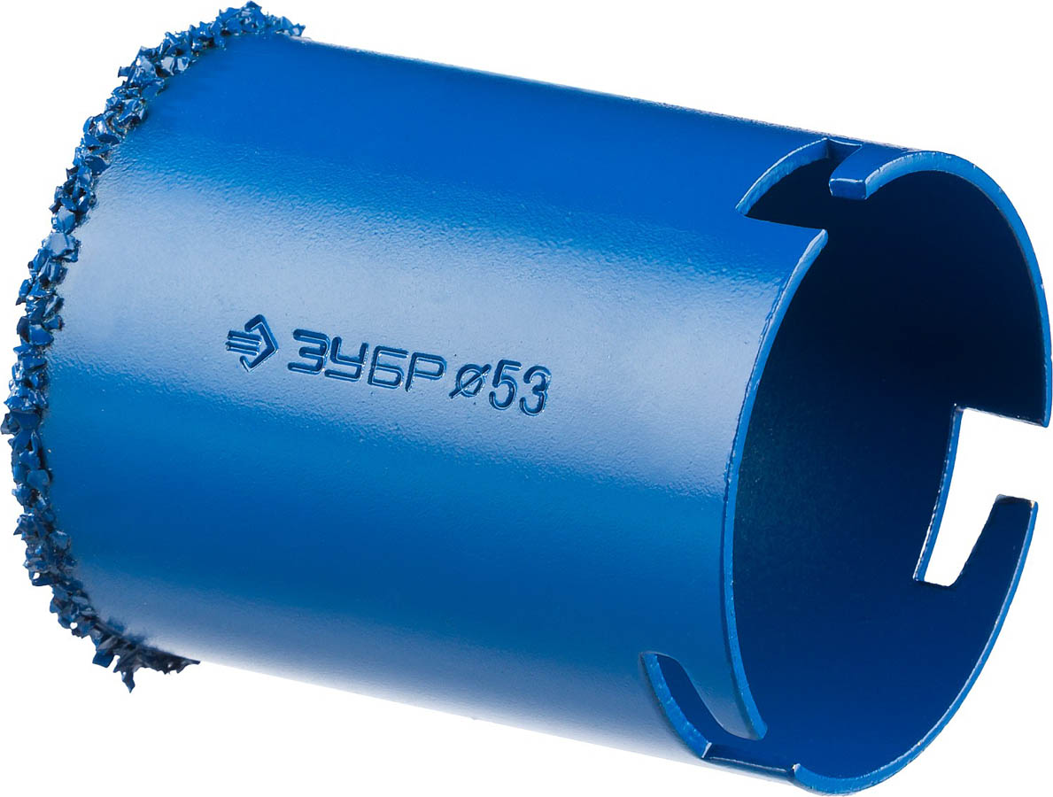 ЗУБР d 53 мм, L - 55 мм, карбид-вольфрамовое нанесение, кольцевая коронка 33350-53_z01 Профессионал купить по цене 350 ₽ в интернет магазине ТЕХСАД