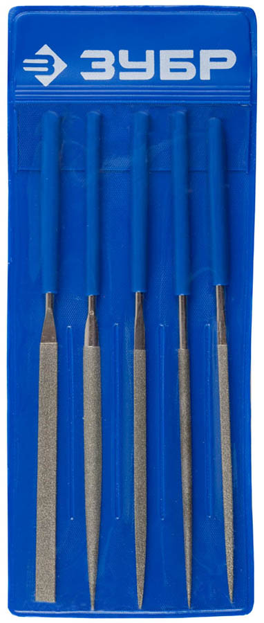 ЗУБР 140мм, 5 предметов, алмазное напыление, набор надфилей 33386-140-H5 купить по цене 800 ₽ в интернет магазине ТЕХСАД