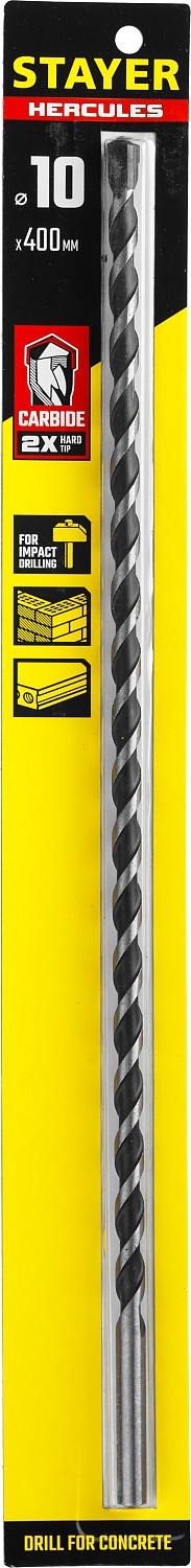 STAYER 10 x 400 мм, сверло по бетону HERCULES 2915-400-10_z01 PROFESSIONAL купить по цене 380 ₽ в интернет магазине ТЕХСАД