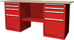 Верстак слесарный, двухтумбовый, столешница из фанеры, красный FERRUM 01.244R-W3000 купить по цене 46 320 ₽ в интернет магазине ТЕХСАД