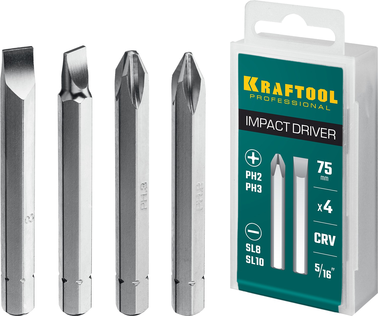 KRAFTOOL 4 шт, 75 мм, набор бит для ударной отвертки 25552 KRAFTOOL 4 шт, 75 мм, набор бит для ударной отвертки 25552 купить по цене 600 ₽ в интернет магазине ТЕХСАД