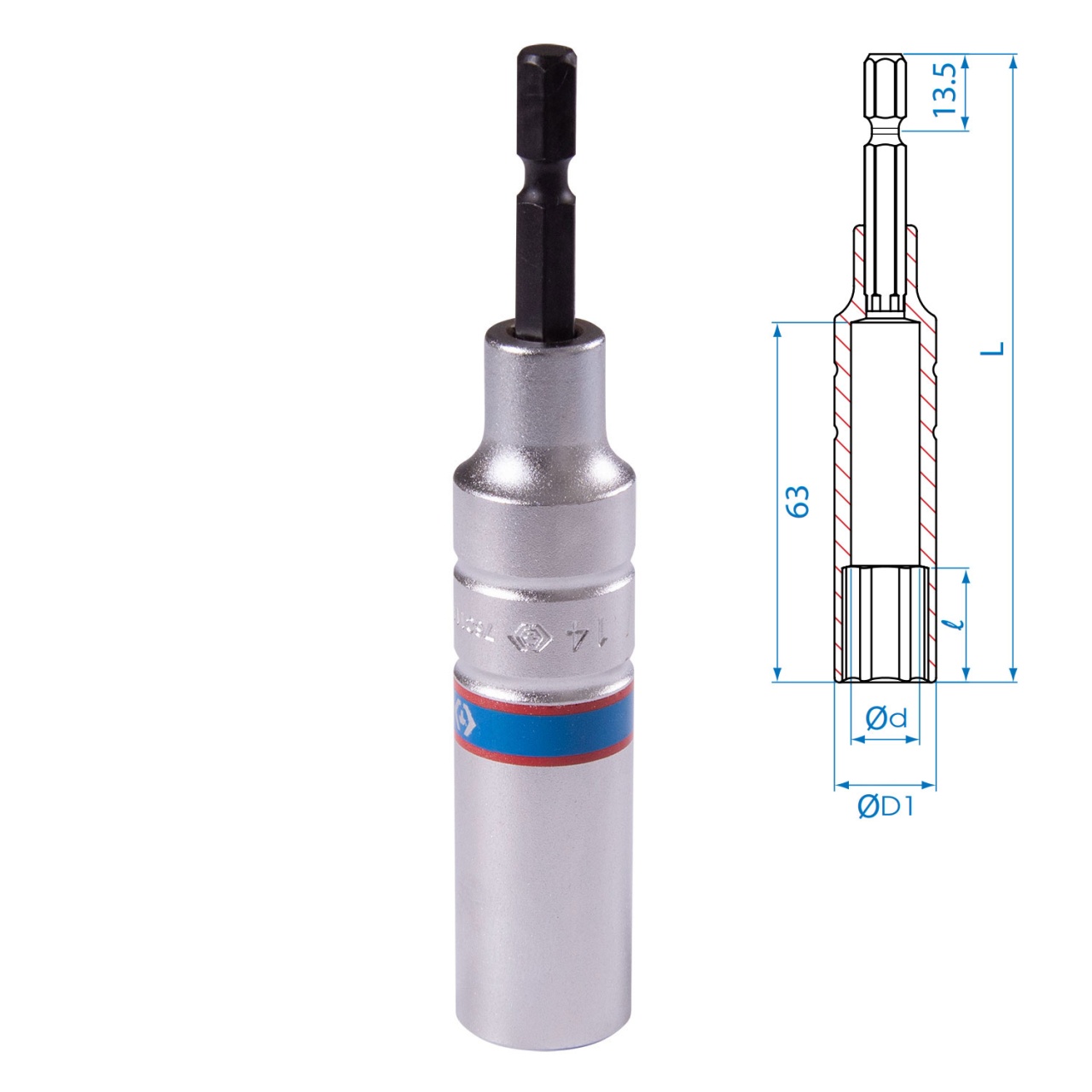 Головка для шуруповерта шестигранная 1/4'', 14 мм, L = 110 мм KING TONY 76C1114M купить по цене 560 ₽ в интернет магазине ТЕХСАД