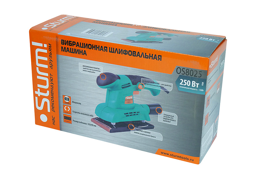 Вибрационная шлифовальная машина Sturm! OS8025 купить по цене 2 990 ₽ в интернет магазине ТЕХСАД