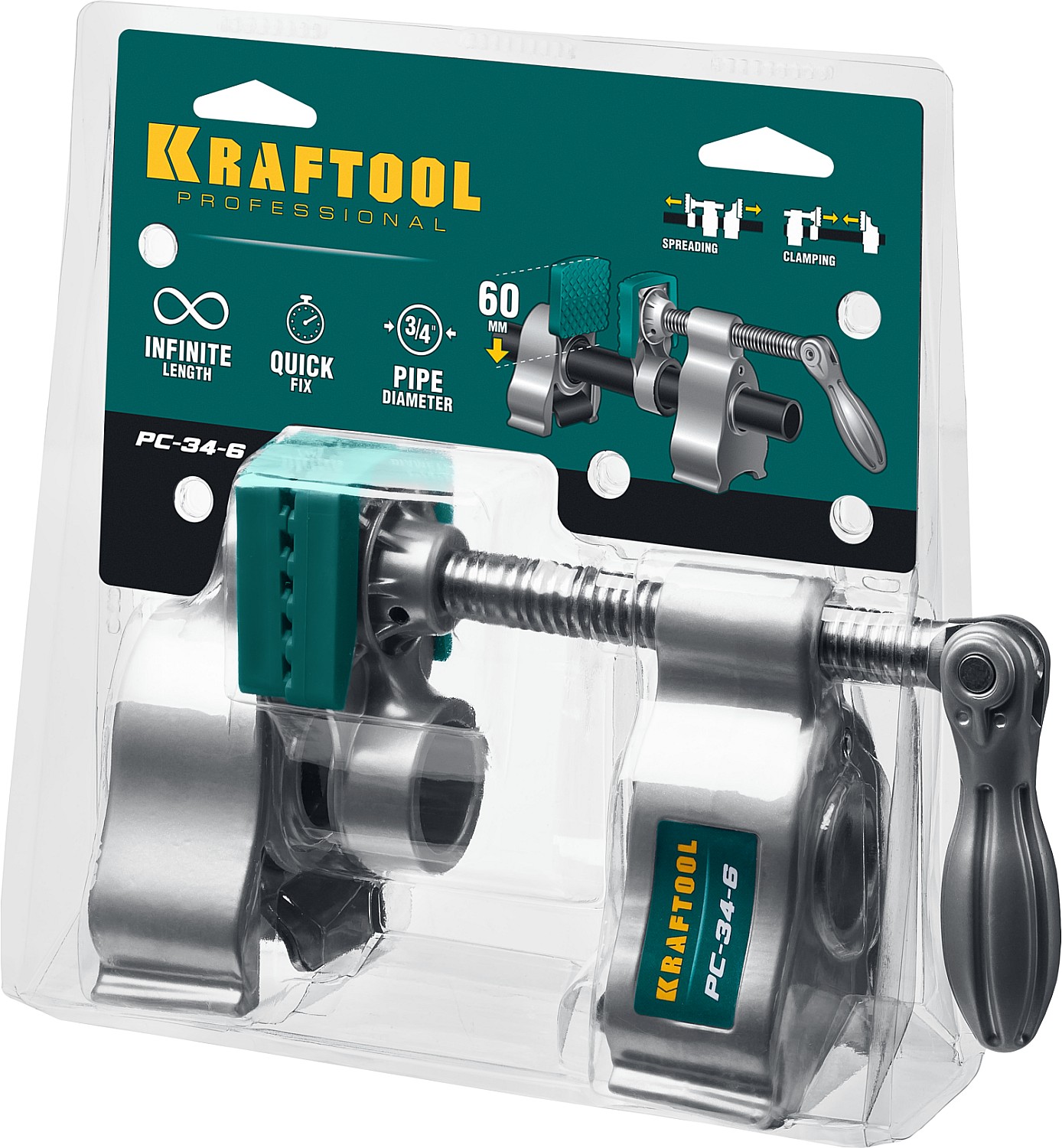 KRAFTOOL 3/4'', струбцина трубная PC-34-6 32301-1 купить по цене 4&nbsp;350 ₽ в интернет магазине ТЕХСАД