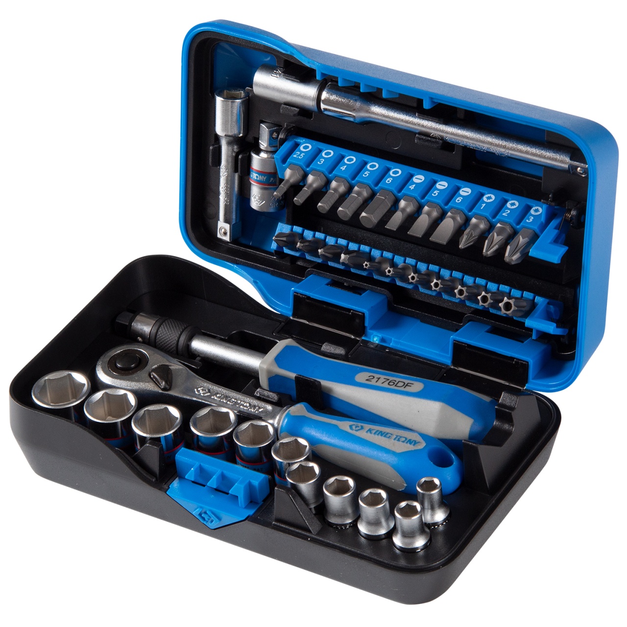 Набор торцевых головок с принадлежностями серии ''АТОМ'', 1/4'', шестигранные, 5-14 мм, 39 предметов KING TONY 2539MR-AM купить по цене 7 410 ₽ в интернет магазине ТЕХСАД