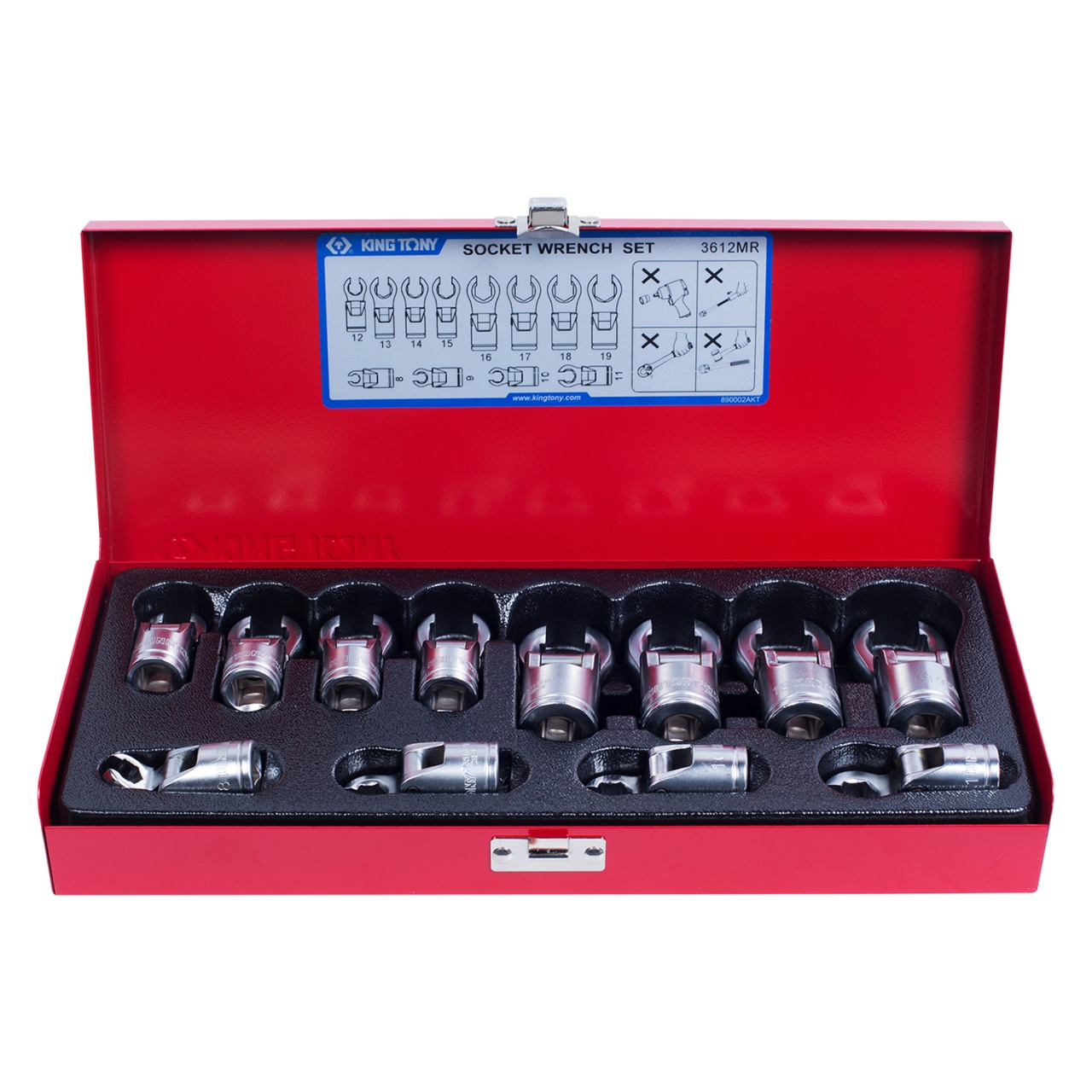 Набор разрезных ключей, 8-19 мм, 12 предметов KING TONY 3612MR купить по цене 10 050 ₽ в интернет магазине ТЕХСАД