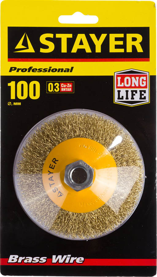 STAYER Ø 100 мм, щетка коническая для УШМ 35133-100 Профессионал купить по цене 470 ₽ в интернет магазине ТЕХСАД