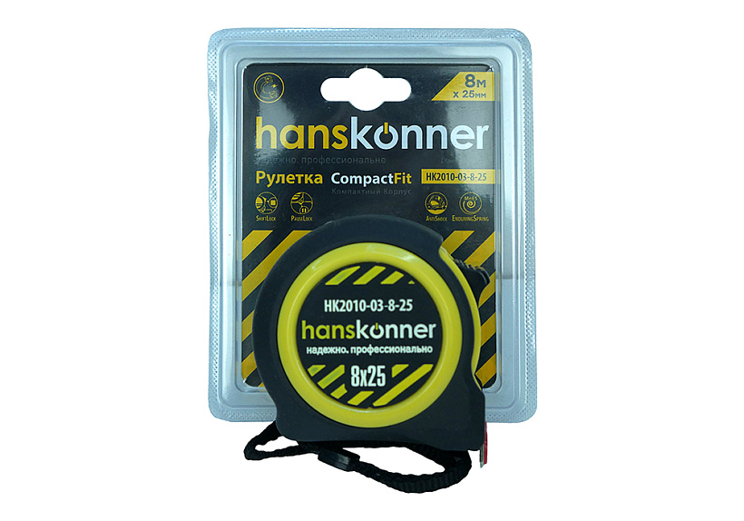 Рулетка Hanskonner HK2010-03-8-25 купить по цене 1 260 ₽ в интернет магазине ТЕХСАД