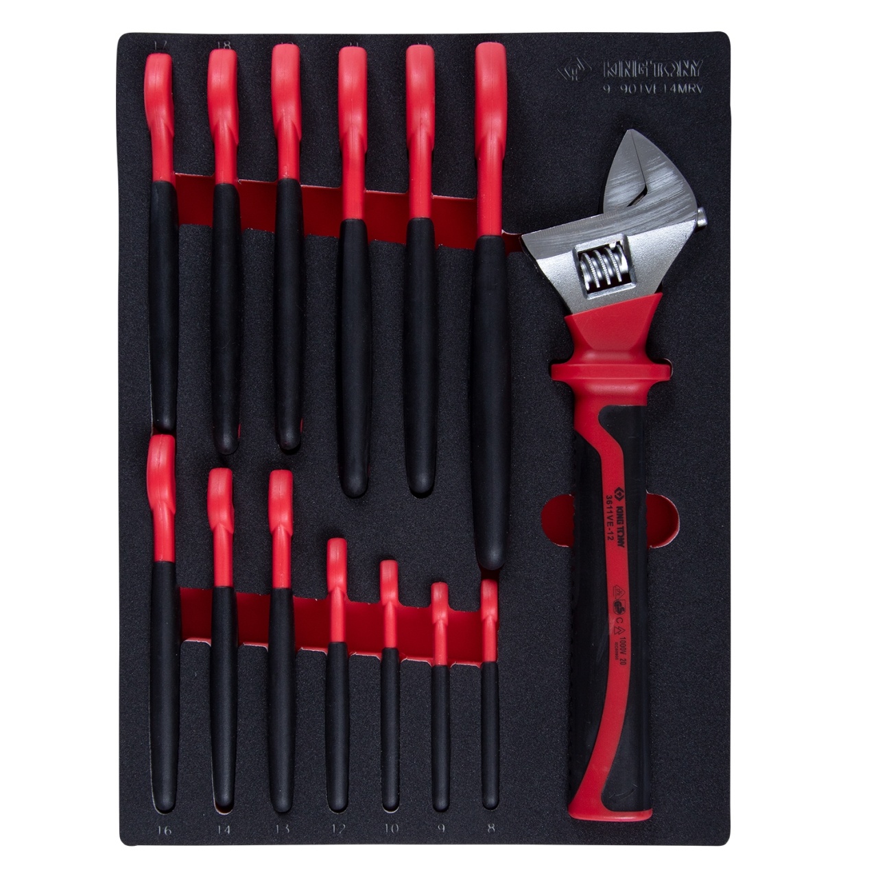 Набор рожковых диэлектрических ключей, 8-24 мм, ложемент, 14 предметов KING TONY 9-901VE14MRV купить по цене 36 200 ₽ в интернет магазине ТЕХСАД