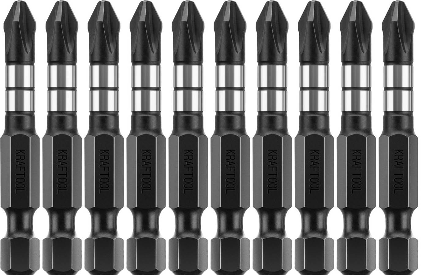 KRAFTOOL PH2, 50 мм, 10 шт., Cr-Mo сталь, набор бит Impact Pro Philips 26191-2-50-S10 купить по цене 1 050 ₽ в интернет магазине ТЕХСАД