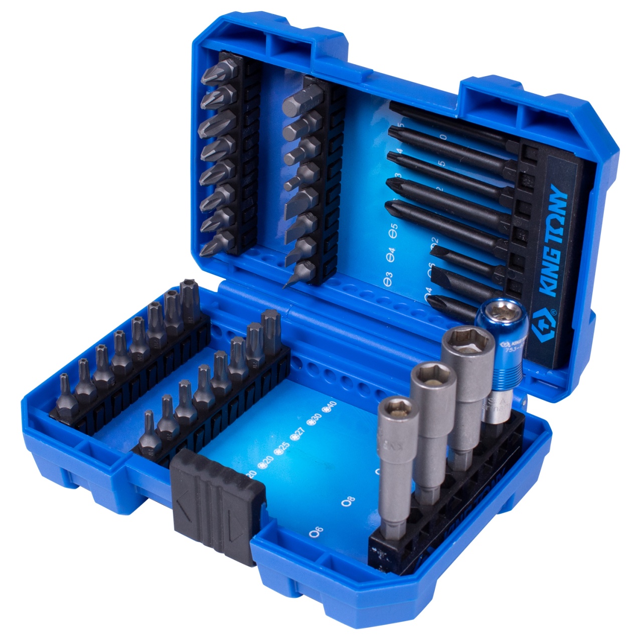 Набор вставок (бит) 1/4'', PH, PZ, Hex, Torx, Slotted, 44 предмета KING TONY 1044MR купить по цене 3 180 ₽ в интернет магазине ТЕХСАД