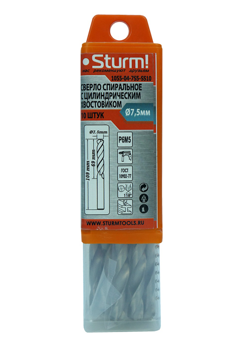 Сверло по металлу Sturm! 1055-04-7S5-SS10 купить по цене 540 ₽ в интернет магазине ТЕХСАД