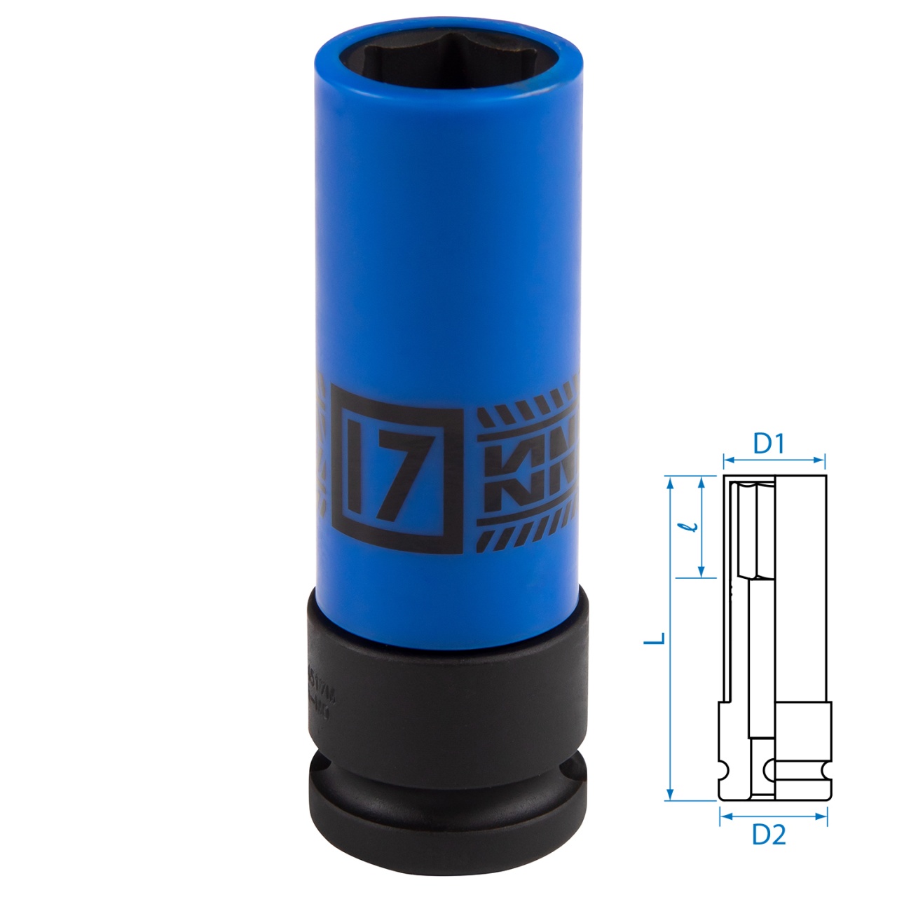 Головка торцевая ударная глубокая 1/2'', 17 мм, тонкостенная, пластиковая защита KING TONY 494517M купить по цене 750 ₽ в интернет магазине ТЕХСАД