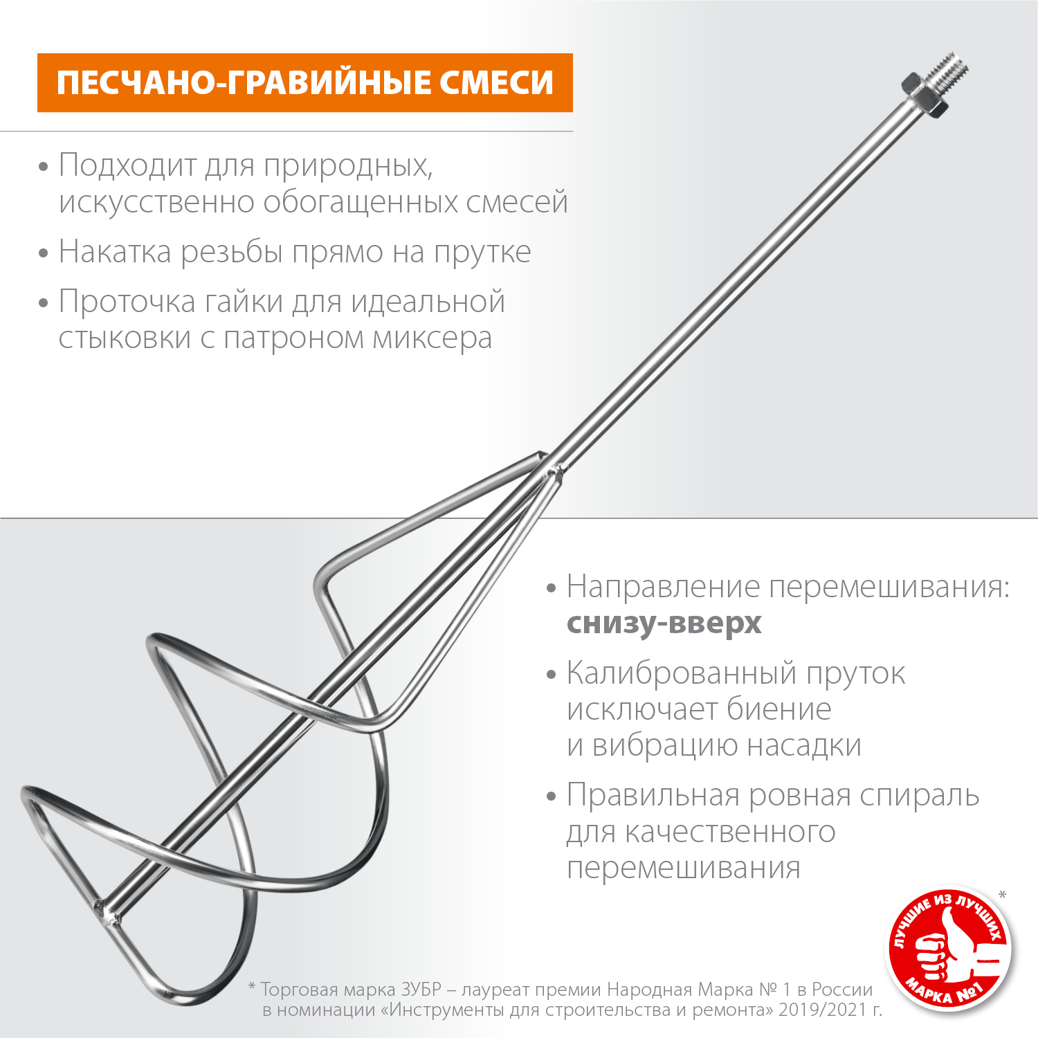 ЗУБР 160 мм, М14, насадка-миксер для песчано-гравийных смесей МНП-160 купить по цене 970 ₽ в интернет магазине ТЕХСАД