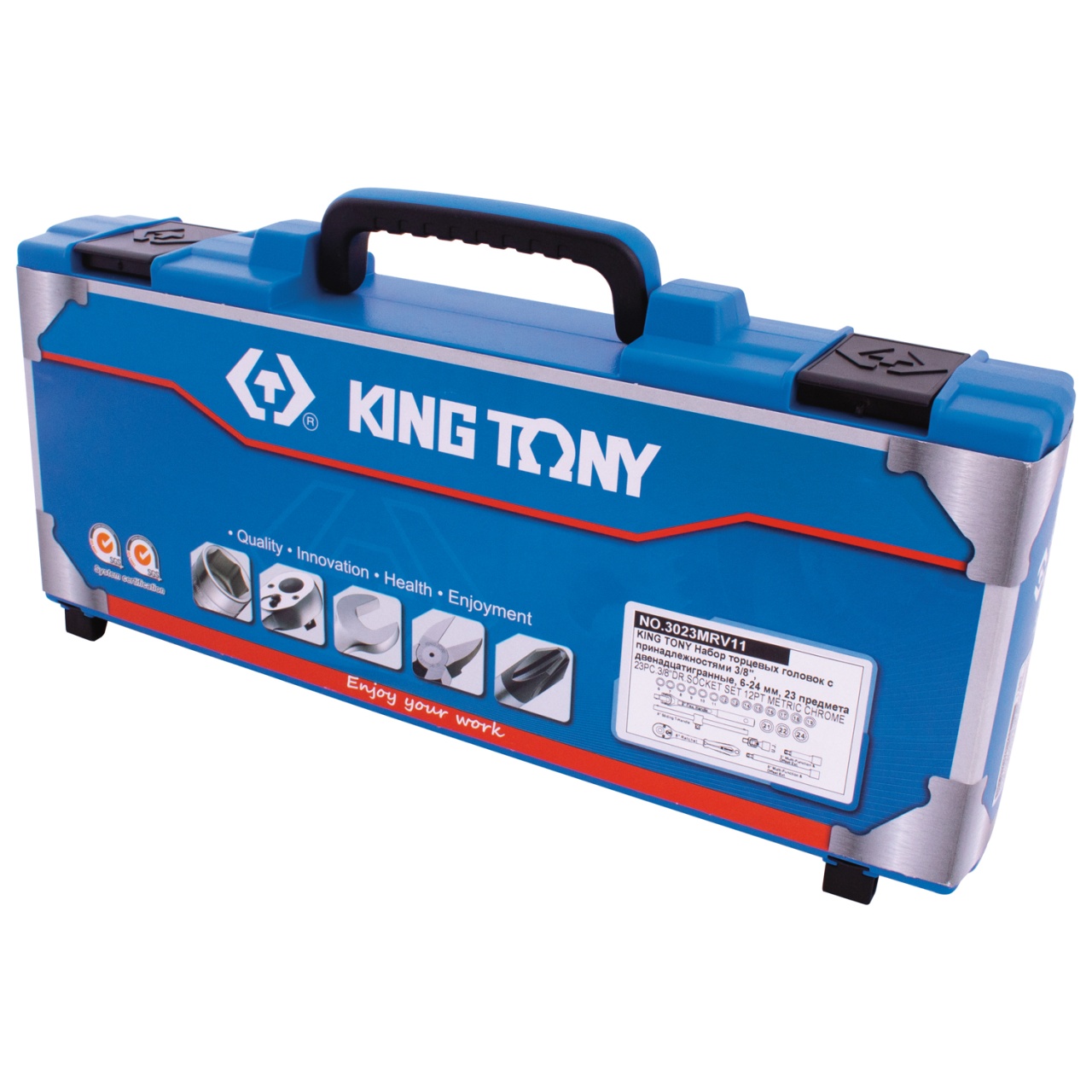 Набор торцевых головок с принадлежностями 3/8'', двенадцатигранные, 6-24 мм, 23 предмета KING TONY 3023MRV11 купить по цене 9 680 ₽ в интернет магазине ТЕХСАД