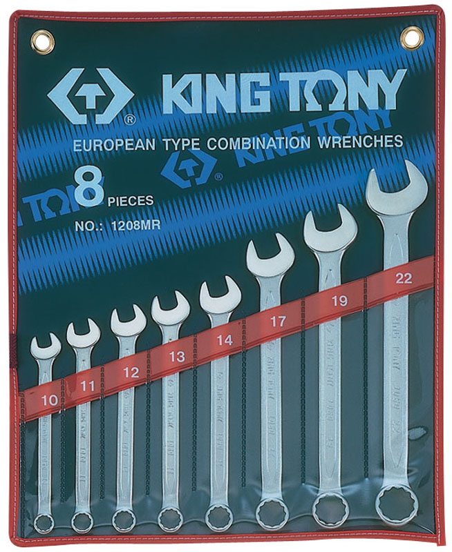 Набор комбинированных ключей, 10-22 мм, 8 предметов KING TONY 1208MR купить по цене 4 020 ₽ в интернет магазине ТЕХСАД