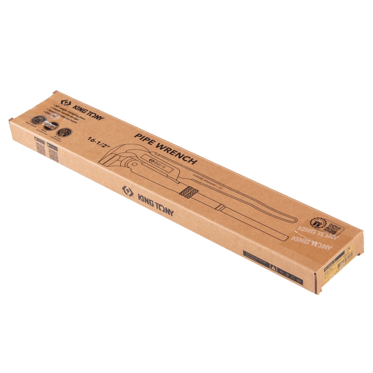 Ключ газовый с прямыми губками №2 KING TONY 6522-16 купить по цене 2 690 ₽ в интернет магазине ТЕХСАД