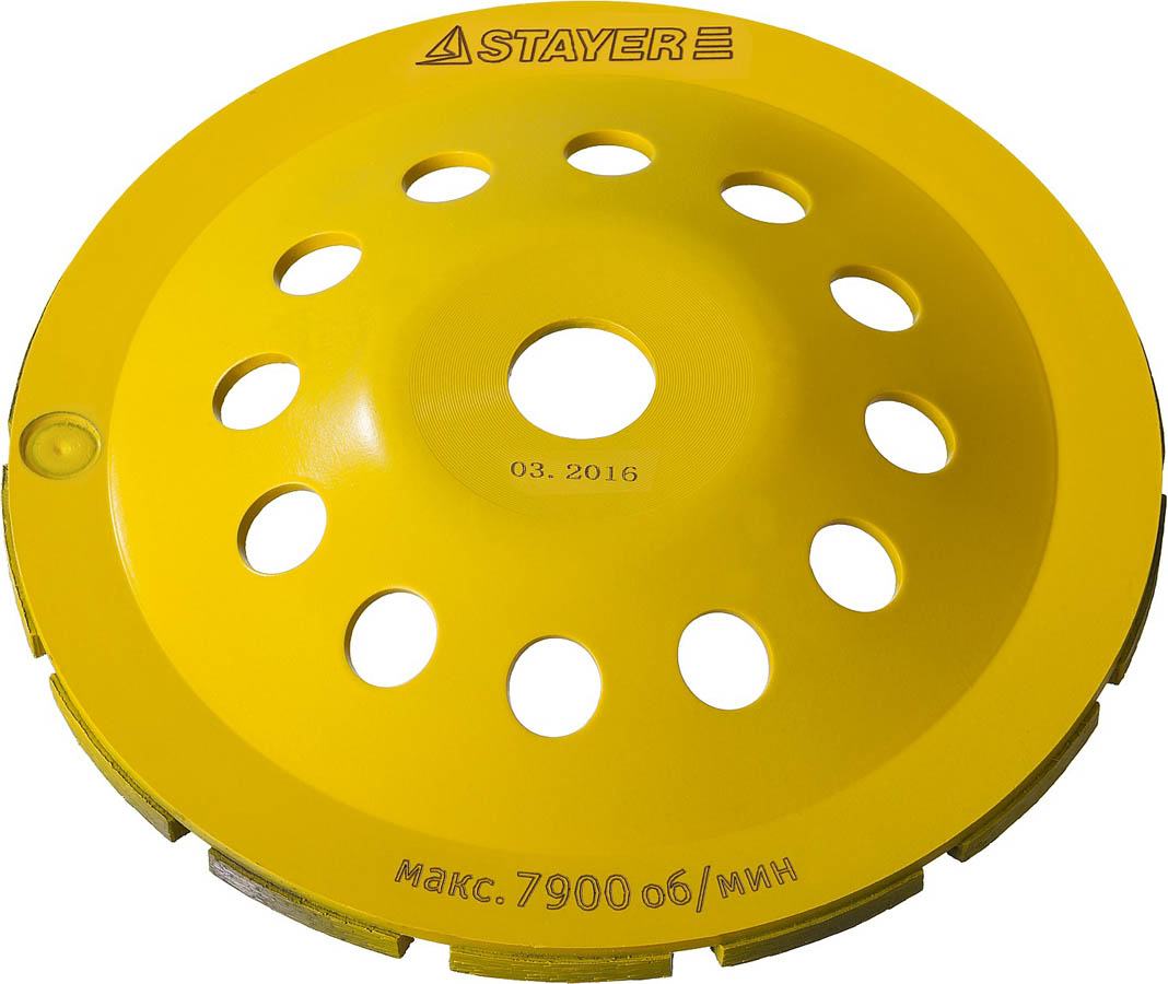 STAYER  180 мм, L- 22.2 мм, алмазная, сегментная, двухрядная, чашка 33381-180 купить по цене 2 320 ₽ в интернет магазине ТЕХСАД