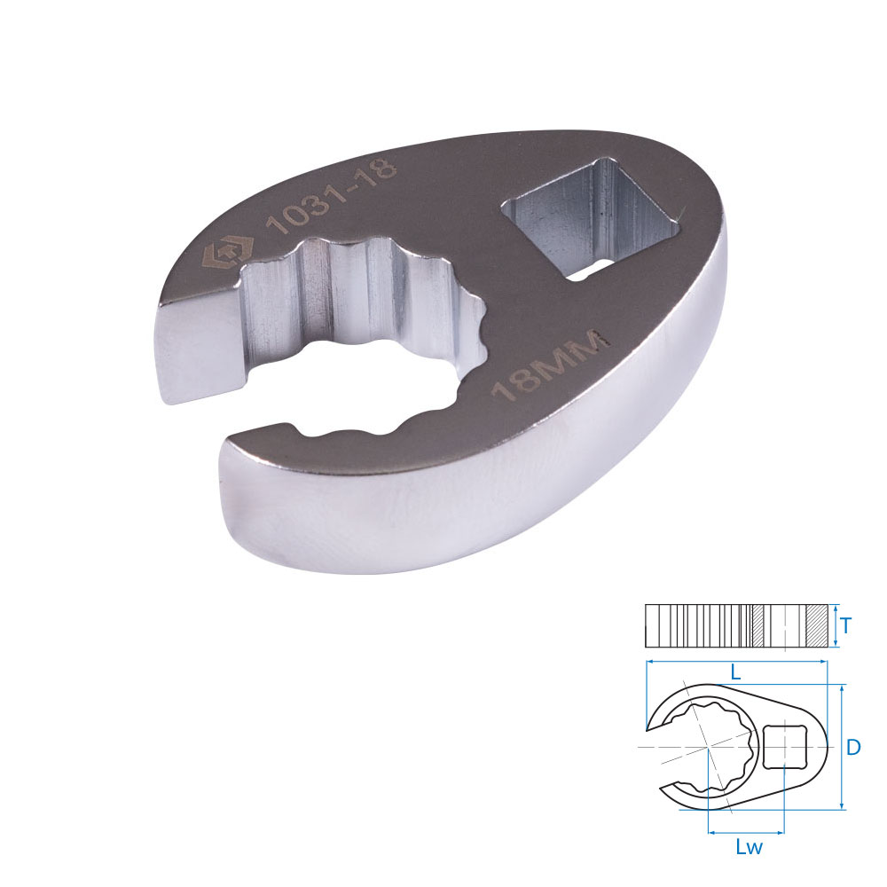 Ключ разрезной (воронья лапка) 18 мм, 3/8'' KING TONY 1031-18R купить по цене 770 ₽ в интернет магазине ТЕХСАД