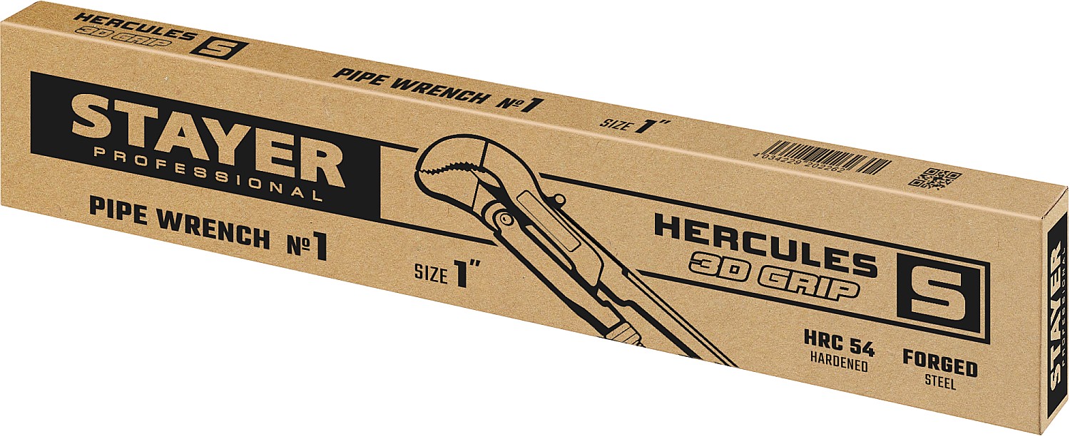 STAYER №1, изогнутые губки, ключ трубный HERCULES-S 27311-1_z01 Professional купить по цене 1 000 ₽ в интернет магазине ТЕХСАД