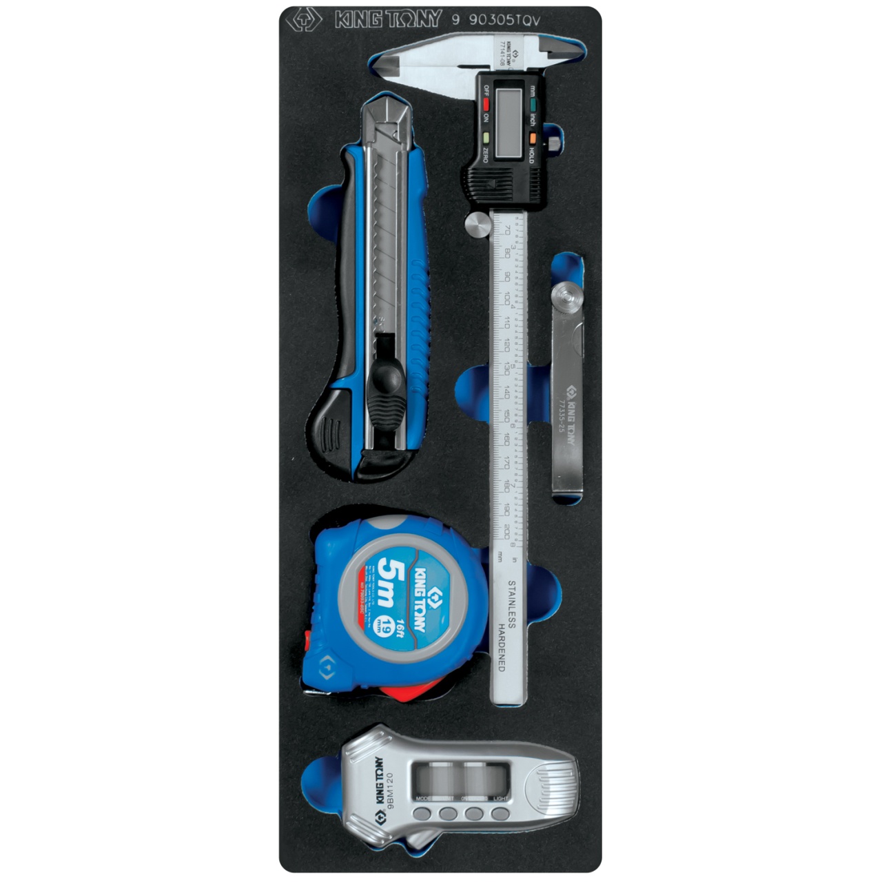 Набор измерительных инструментов, ложемент, 5 предметов KING TONY 9-90305TQV купить по цене 20 700 ₽ в интернет магазине ТЕХСАД