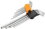 Набор Г-образных Torx, T10H-T50H, длинные, с отверстием, 9 предметов TOLSEN TT20057 купить по цене 800 ₽ в интернет магазине ТЕХСАД