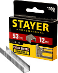 STAYER скобы тип 53 (A / 10 / JT21), 12  мм, 1000 шт., закаленные, особотвердые, скобы для степлера тонкие 3159-12_z02 Professional купить по цене 104 ₽ в интернет магазине ТЕХСАД
