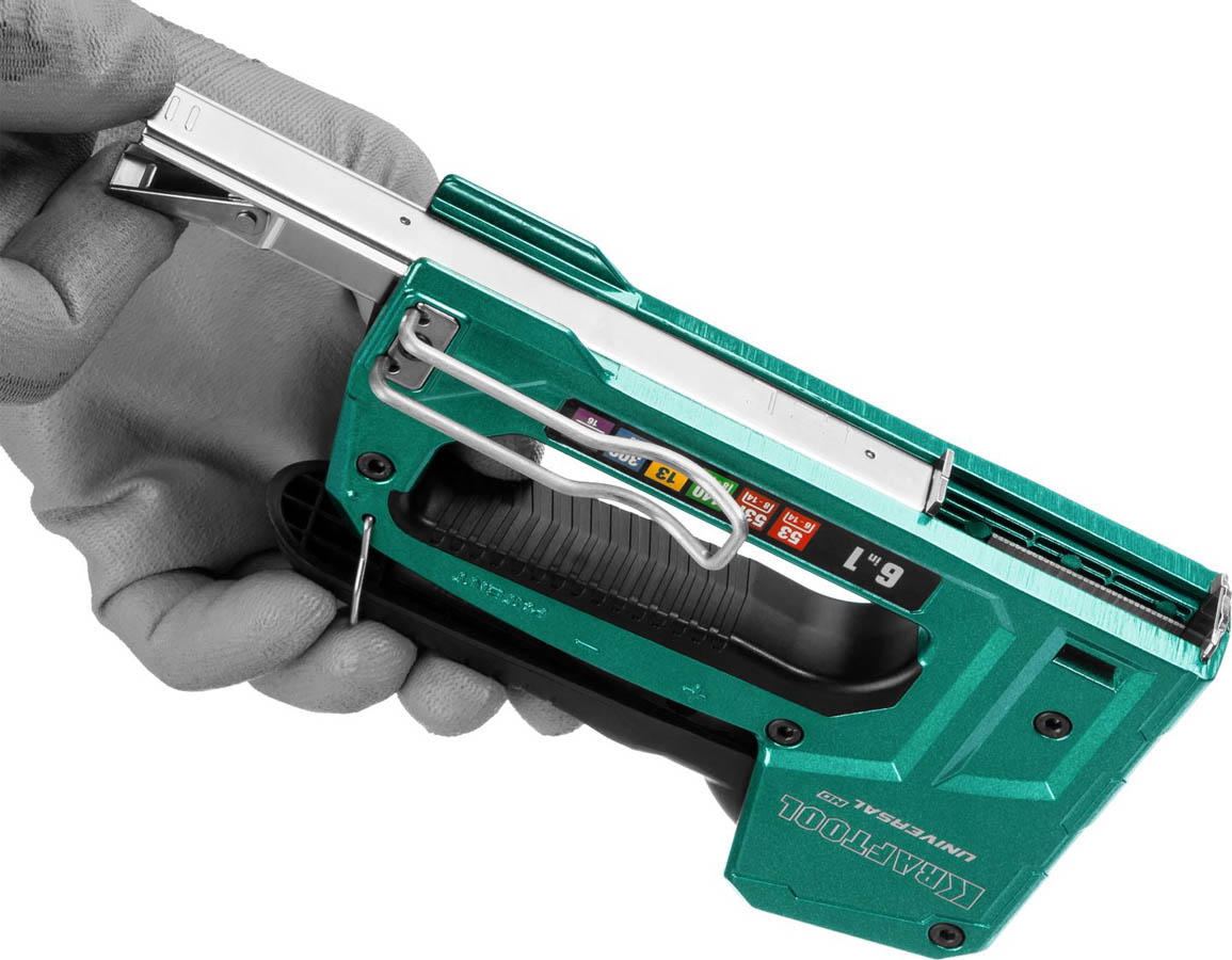 KRAFTOOL 6-в-1, тип 53, 53F, 140, 13, 300, 500, степлер для скоб Universal HD 3188 купить по цене 3&nbsp;290 ₽ в интернет магазине ТЕХСАД